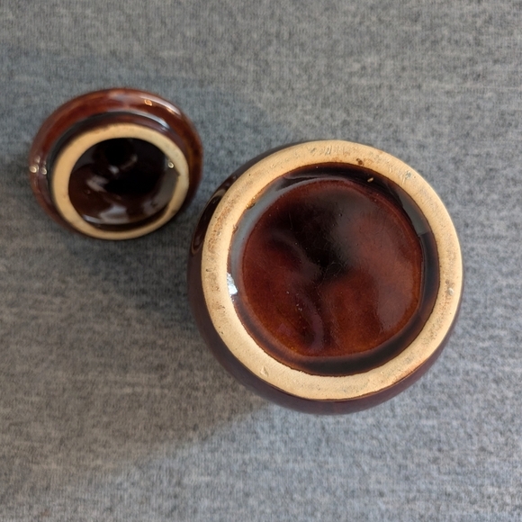 Brown Drip Glaze Pottery Jar/Sugar Bowl/Cannister with Lid - Picture 5 of 5